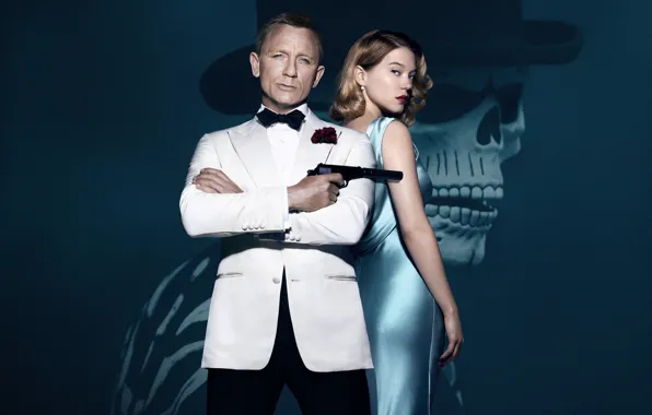 Обои Шпион, 007, Spectre, Daniel Craig, James Bond, Lea Seydoux На.