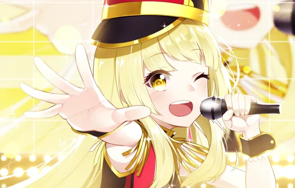 Девушка, Блондинка, Улыбка, Bang Dream!