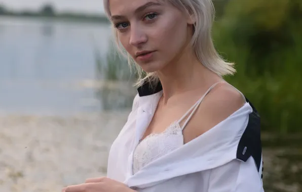 Взгляд, девушка, блондинка, Максим Михайлов