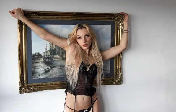 Взгляд, лицо, белье, картина, фигура, Olivia