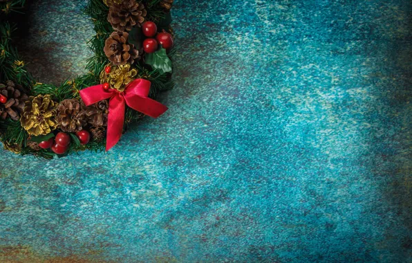 Картинка украшения, Новый Год, Рождество, Christmas, венок, wood, New Year, decoration