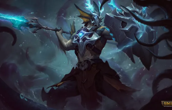 Доспехи, щит, копьё, Smite, Achilles
