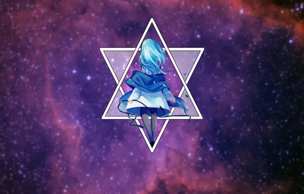 Космос, аниме, space, anime, звезда давида, madskilz
