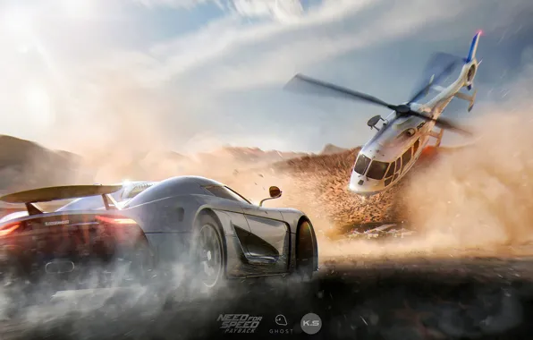 Дорога, машина, пыль, вертолёт, Need for Speed: Payback