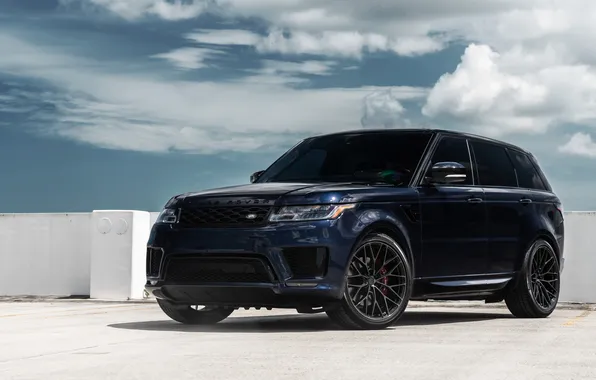 Range Rover, Blue, Sport, Parking, Ranger Rover Sport