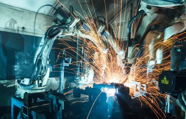 Sparks, robotic, Welder