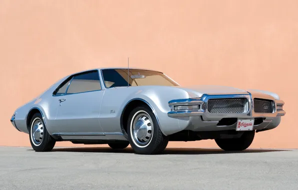 Мускул кар, классика, хром, передок, 1968, Muscle car, решетка радиатора, Oldsmobile