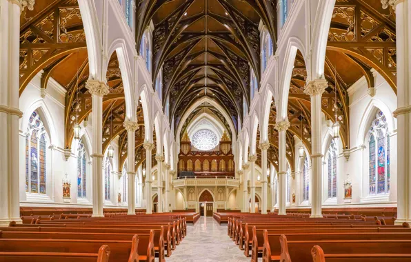 Интерьер, Бостон, Cathedral, Boston, Собор Святого Креста, Boston’s Cathedral of the Holy Cross Chooses Power