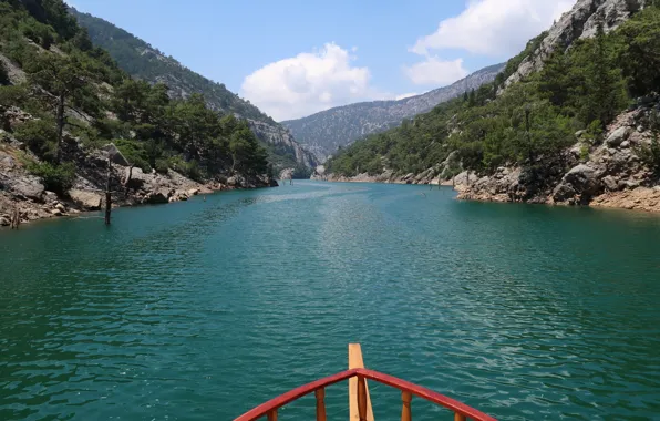 Горы, река, каньон, турция, river, mountains, turkey, green canyon