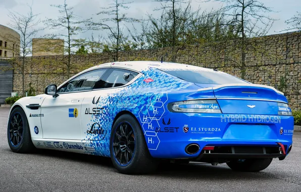 Картинка car, синий, Aston Martin, blue, Hybrid, задок, Rapide S, Hydrogen