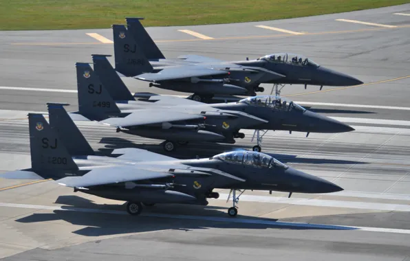 Истребитель, USAF, F-15E Strike Eagle, Elephant Walk