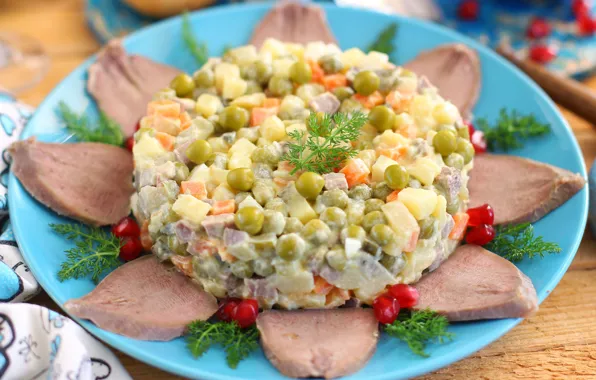 Картинка язык, салат, оливье