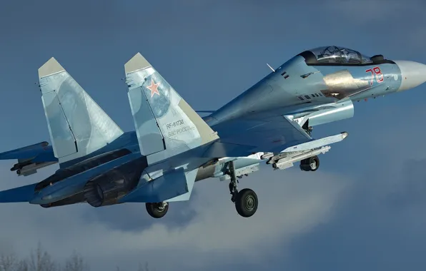 Картинка ОКБ Сухого, Flanker-C, поколения 4+, Су-30СМ, серийный модернизированный, российский двухместный многоцелевой истребитель, Су-30МКИ для ВВС …