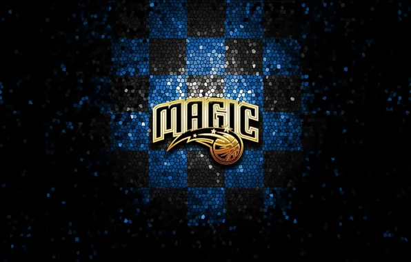 Wallpaper, sport, logo, basketball, NBA, Orlando Magic, glitter, checkered