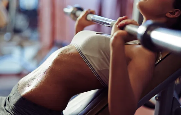 Fitness, gym, sweating, weight lifting