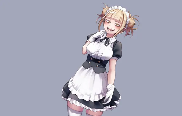 Взгляд, девушка, улыбка, горничная, Boku no Hero Academia, Моя геройская акадеимя, Toga Himiko