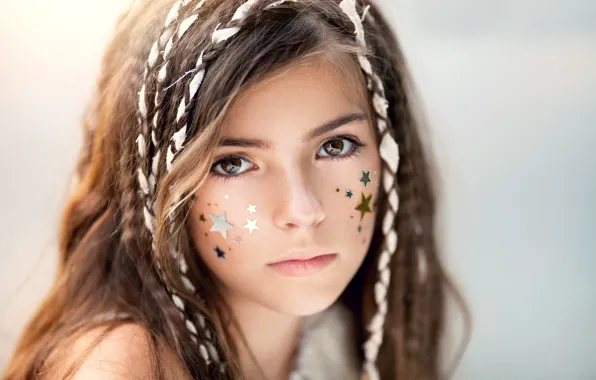 Картинка звёзды, девочка, brown hair, brown eyes, кареглазая, child photography, Like a star in the sky