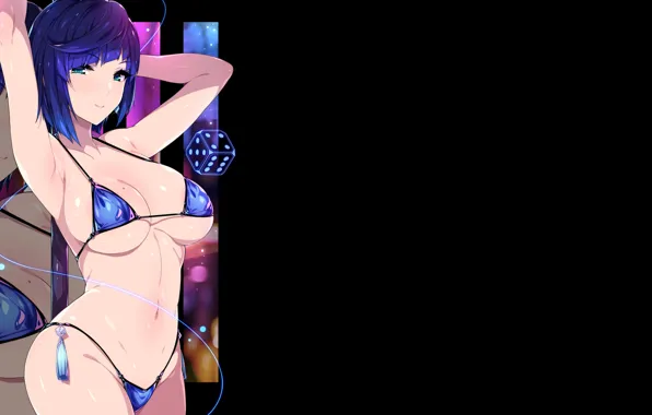 Dark, girl, hot, sexy, boobs, sexy girl, blue, anime
