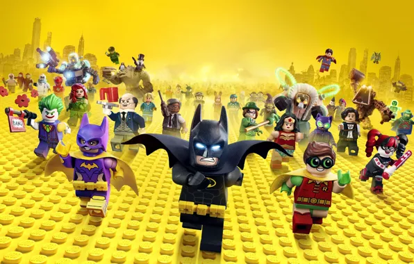 City, cinema, Wonder Woman, toy, Batman, yellow, movie, bat