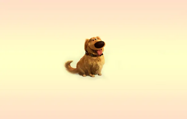 Картинка язык, вверх, собака, минимализм, пес, ошейник, dog