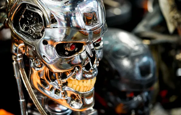 Металл, череп, Терминатор, cyborg