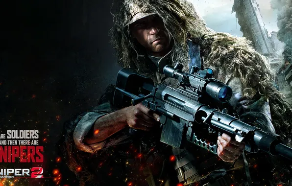 Картинка оружие, солдат, камуфляж, Снайпер, снайперская винтовка, бронежилет, Sniper: Ghost Warrior 2, Snipers