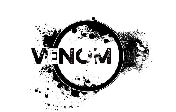 Чёрный, минимализм, black, комиксы, marvel, комикс, comics, Venom