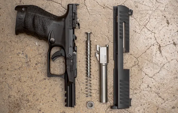 Пистолет, оружие, детали, полуавтоматический, Walther PPQ