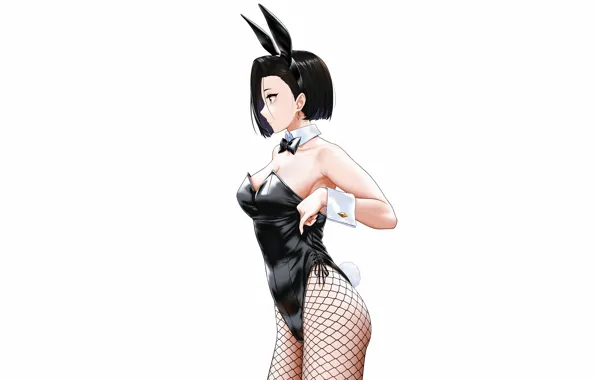 Girl, sexy, cleavage, boobs, anime, beautiful, short hair, pretty