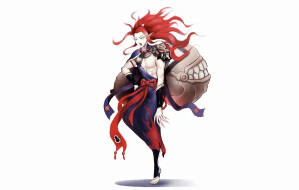 Фон, клыки, белый фон, парень, Onmyouji, Onmyoji, Onmyouji (NetEase), Shutendouji