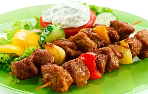 Мясо, перец, овощи, шашлыки