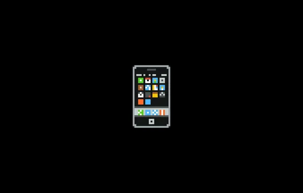 Минимализм, Пиксели, Телефон, 8bit, Iphone, Смартфон, PXL