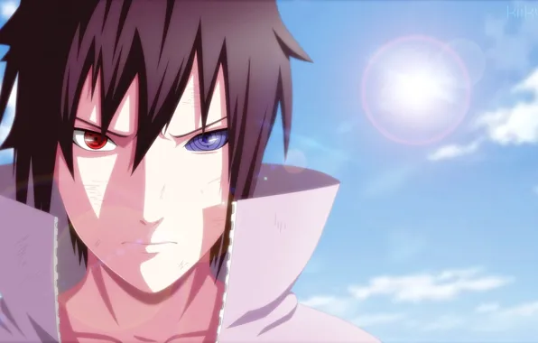 Naruto, art, sharingan, Sasuke Uchiha, rinegan, by kiiky99