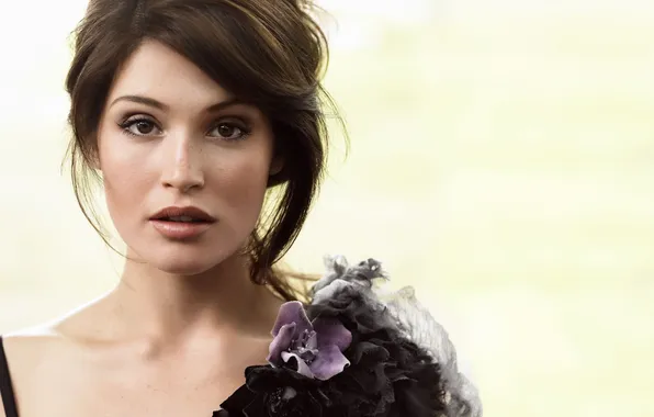 Девушка, лицо, актриса, брюнетка, губы, Gemma Arterton