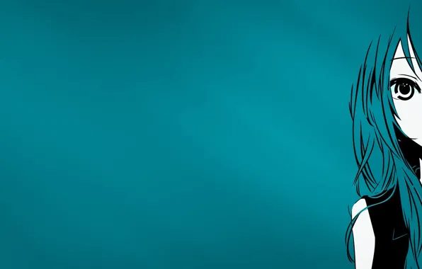 Hatsune Miku, blue, anime, minimalistic