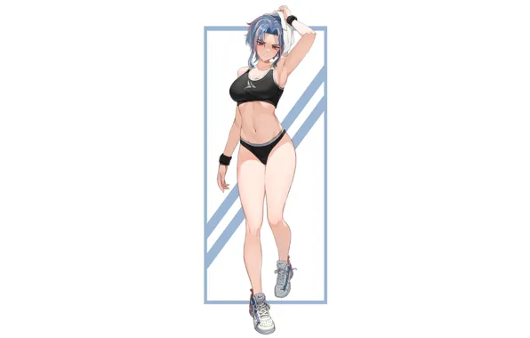 Girl, hot, sexy, anime, pretty, exercise, sports, fitness