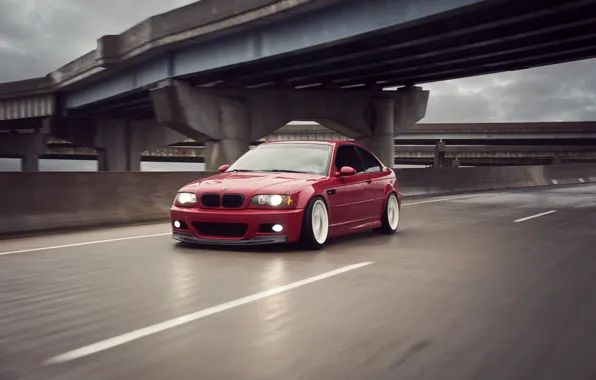 BMW, красная, Coupe, E46