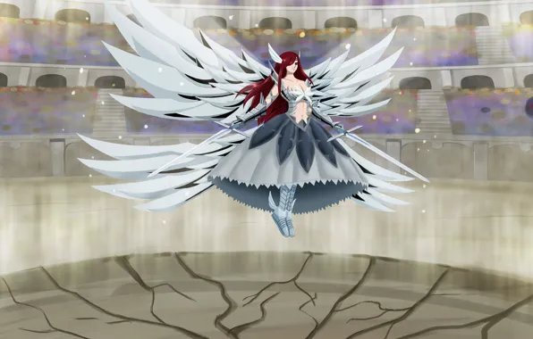 Sword, angel, fairy tail, Erza Scarlet, artist airmonger