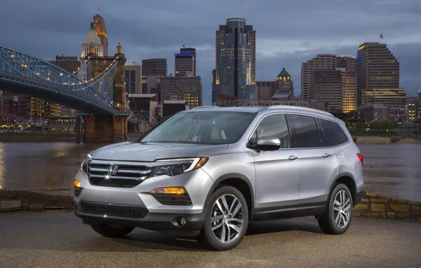 Honda, Pilot, Silver, 2016