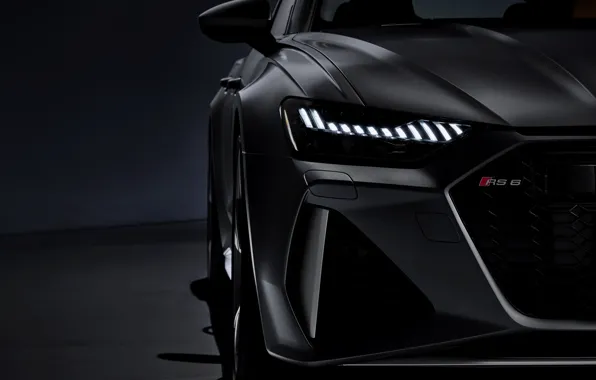 Картинка Audi, решётка, универсал, RS 6, 2020, 2019, тёмно-серый, V8 Twin-Turbo