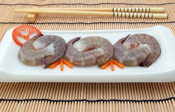 Картинка япония, еда, палочки, суши, креветки