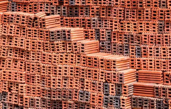 Bricks, fabric, many