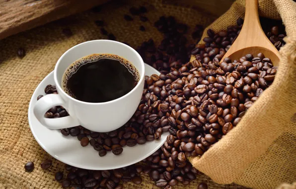 Картинка cup, drink, coffee, coffee beans