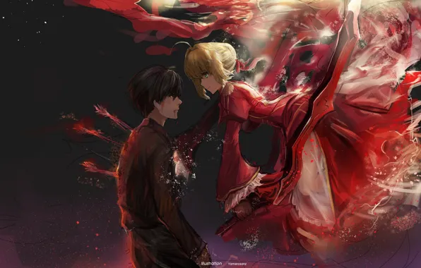 Аниме, арт, парень, сейбер, Fate / Grand Order
