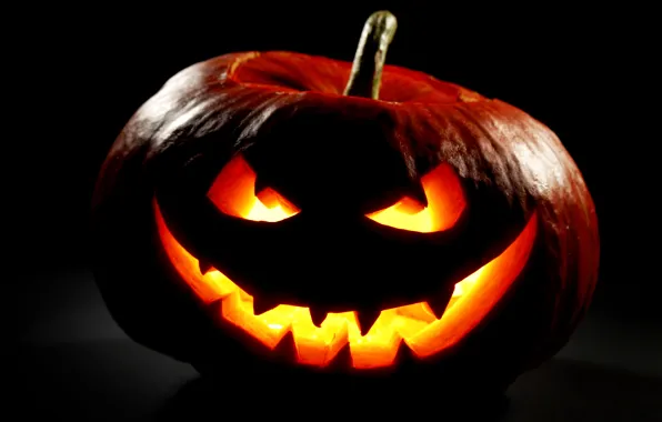 Картинка осень, ночь, Halloween, тыква, Хэллоуин, smile, face, holiday