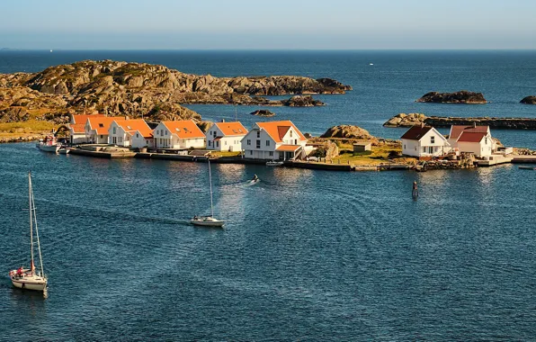 Море, лето, лодки, Норвегия, Norway