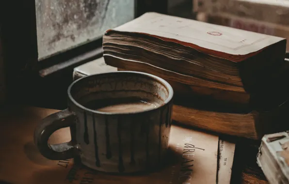 Картинка Coffee, Mood, Window, Books, Foods, Mug, Hot chocolate