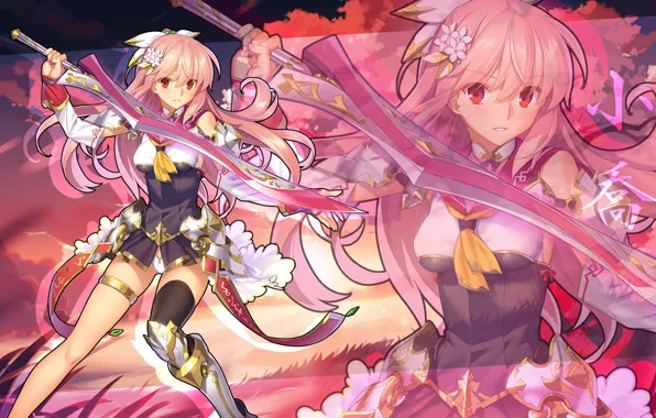 Sword, pantsu, panties, armor, ken, blade, blonde, warrior