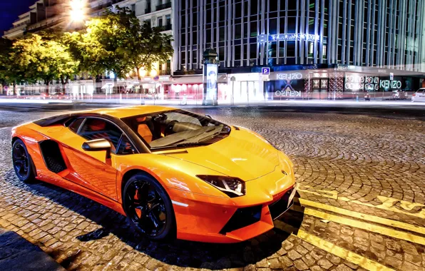 Улица, Lamborghini, суперкар, ламборджини, LP700-4, Aventador, авентадор, 2014
