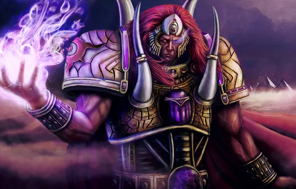 Арт, мужчина, броня, Warhammer 40 000, warhammer 40K, Primarch Magnus the Red, Primarch of the …